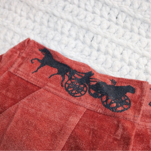 Rust Corduroy skirt with Black western Detail - Picture 2 of 3